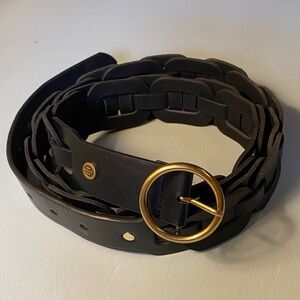 Tommy Hilfiger Braided Black Faux Leather Belt